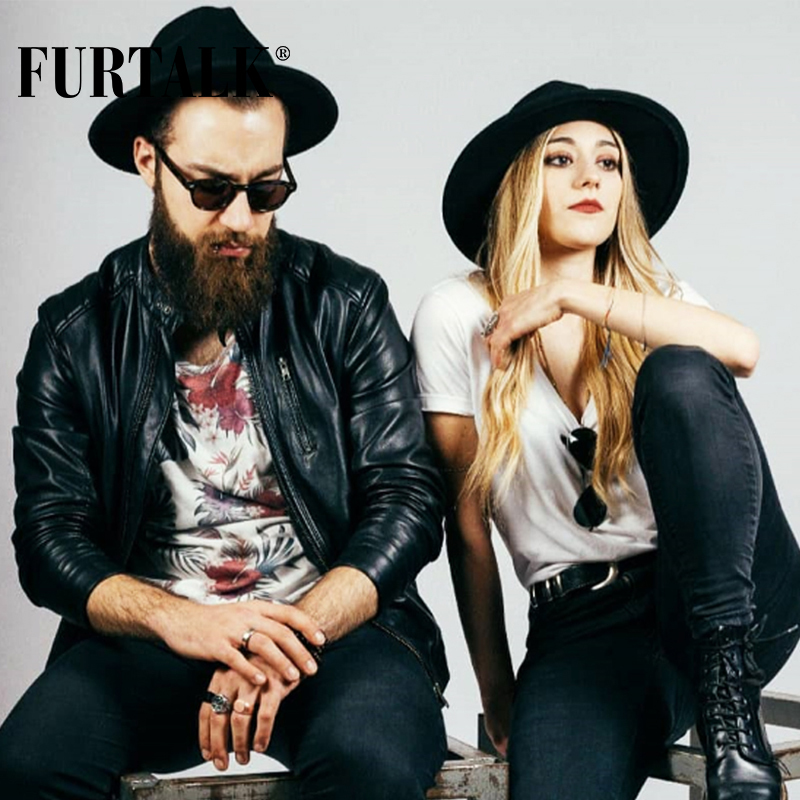 FURTALK 100% Australia Wool Fedora Hat Women Men Hat Ladies Fedoras Wide Brim Jazz Felt Hat Vintage Autumn Winter Cap 2019 T200103