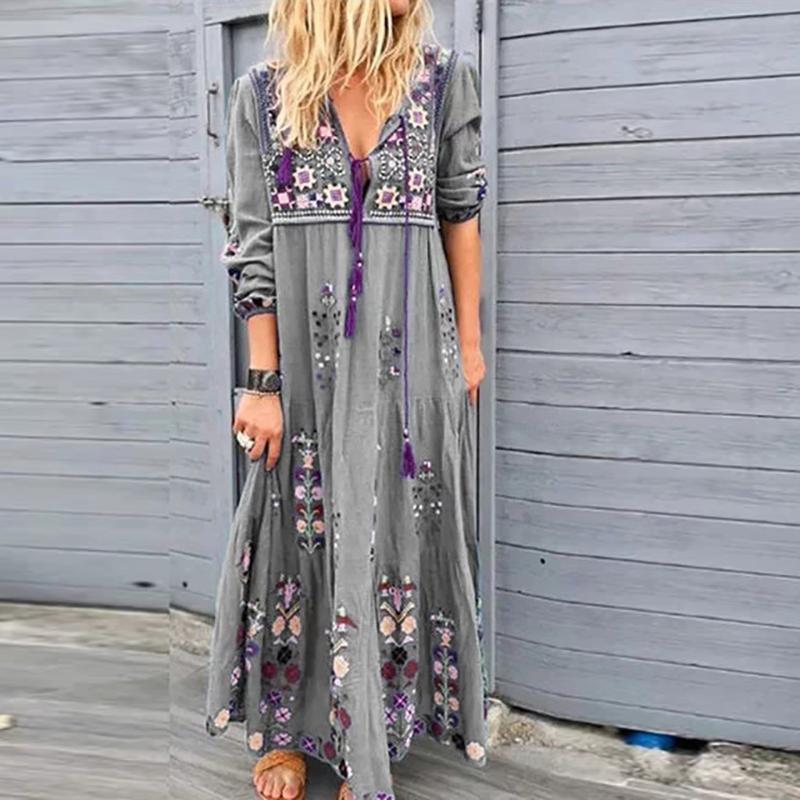 vestidos Women Plus Size Dresses Summer V Neck Print Lace Up Long Sleeve Boho Dress Party Maxi Dress for women kobieta sukienka, Red
vestidos Women Plus Size Dresses Summer V Neck Print Lace Up Long Sleeve Boho Dress Party Maxi Dress for women kobieta sukienka, Red