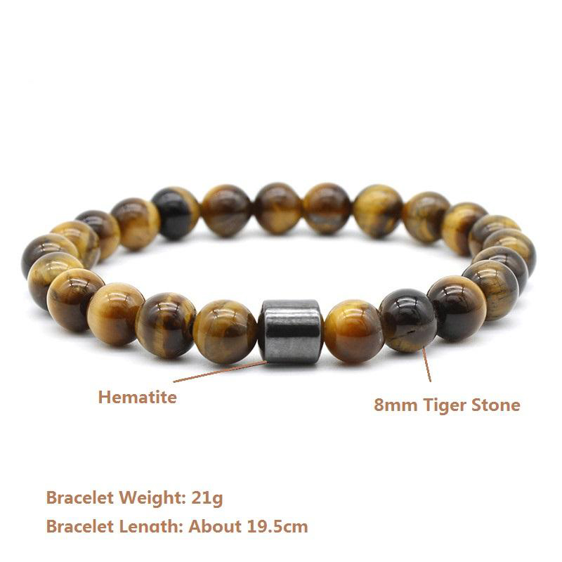 8mm Natural Stone Lava Stone Turquoise Tiger Eye Beads hematite Bracelet Diy Glamour Jewelry Bracelet Picasso couple Bangle Bracelet