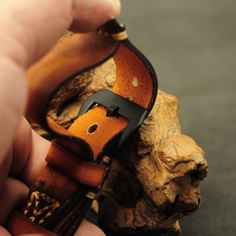 Onthelevel Vintage Pilot Watch Strap Double Layer Leather Handmade Watchband 18mm 20mm 22mm 24mm Wrist Band #e Y19052301