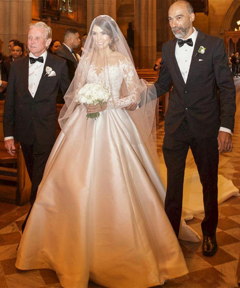 Steven Khalil Lace Split Wedding Dresses Mermaid With Detachable Train Sheer Neck Long Sleeves Bridal Gowns Custom Size vestidos de novia