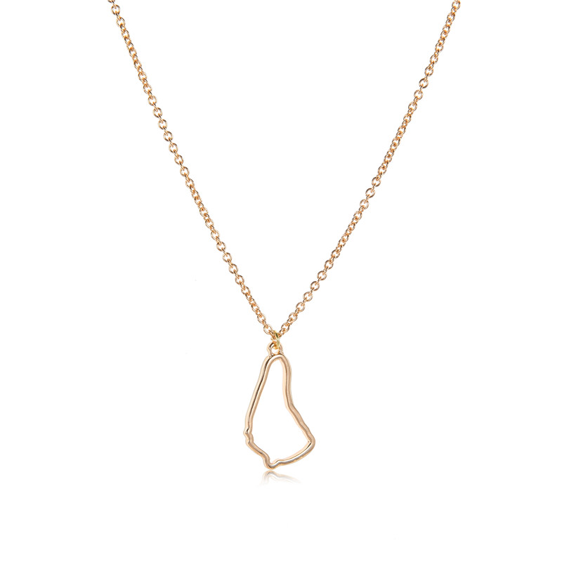 10PCS Small North America Caribbean Barbados Map Necklace Outline Country Barbados Island Continent Chain Necklaces Women Jewelry