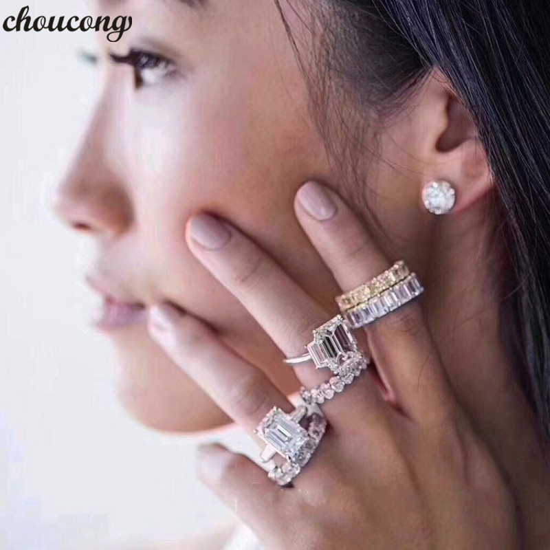 vecalon Elegant Promise Ring 925 Sterling Silver Diamond cz Engagement Wedding Band Rings For Women Men Fine Jewelry Gift