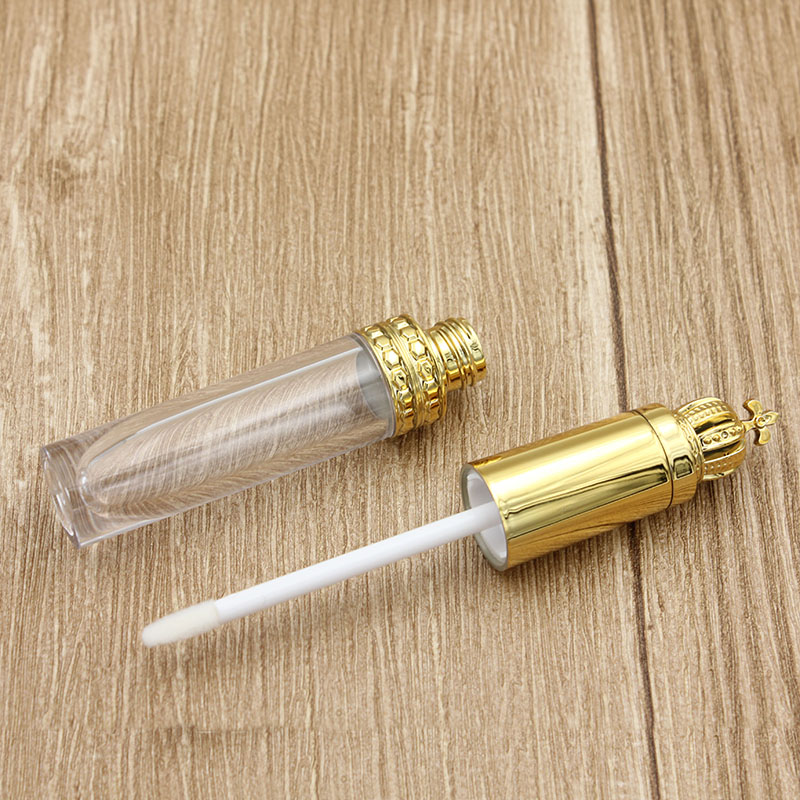 8ml DIY Empty Lips Gloss Bottle Containers Make Up Tool Cosmetic Gold Crown Plastic LipGloss Tubes