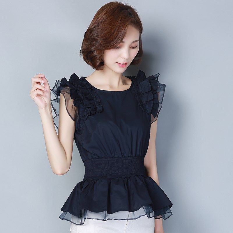 New Spring Summer Fashion Women's Splicing Chiffon Blouses O-Neck Casual Shirts Ruffle Sleeve Chiffon Elegant Tops DD8267, Black
New Spring Summer Fashion Women's Splicing Chiffon Blouses O-Neck Casual Shirts Ruffle Sleeve Chiffon Elegant Tops DD8267, Black