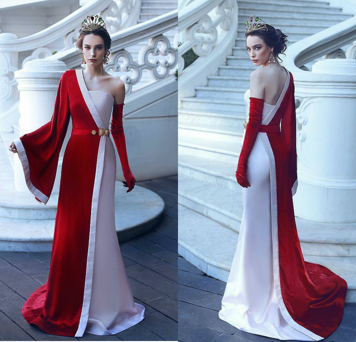 2019 Princess White and Red Prom Dresses One Shoulder Long Sleeves Velvet Elegant Evening Gowns Sweep Train Formal Party Gowns, Daffodil
2019 Princess White and Red Prom Dresses One Shoulder Long Sleeves Velvet Elegant Evening Gowns Sweep Train Formal Party Gowns, Daffodil