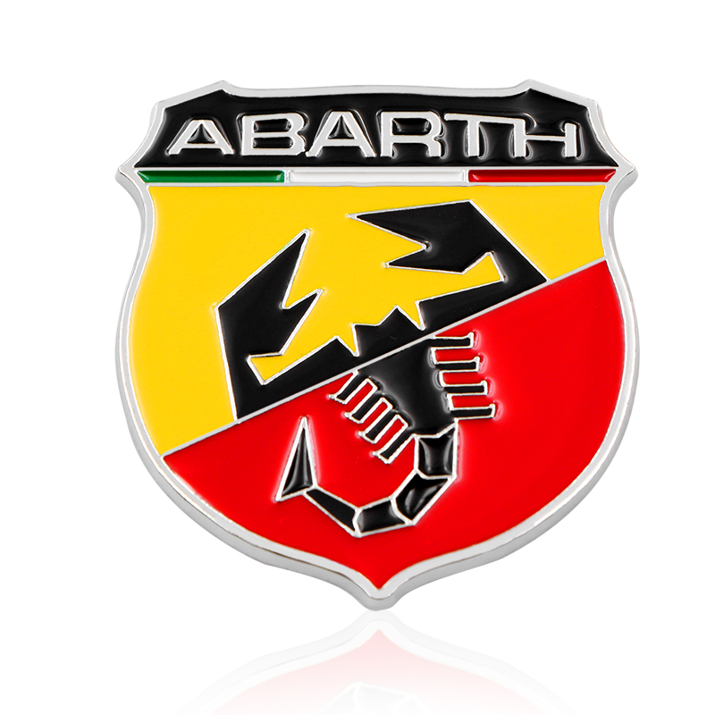 

3D Metal Italy Abarth Scorpion Adhesive Badge Emblem Decal Sticker For Fiat Viaggio Abarth Punto 124 125 500 Car Styling, For abarth