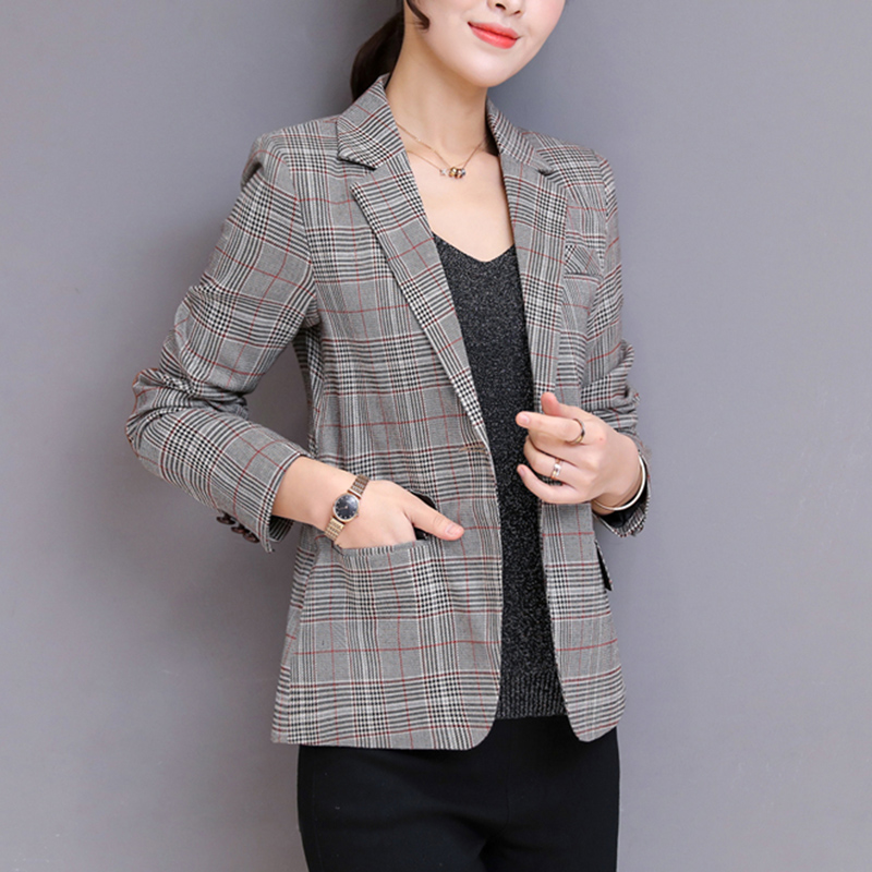 Spring And Autumn Women Plaid Blazer Slim Office Lady Small Suit Female Tops Jacket Short Paragraph Orwindny, Gray
Spring And Autumn Women Plaid Blazer Slim Office Lady Small Suit Female Tops Jacket Short Paragraph Orwindny, Gray
