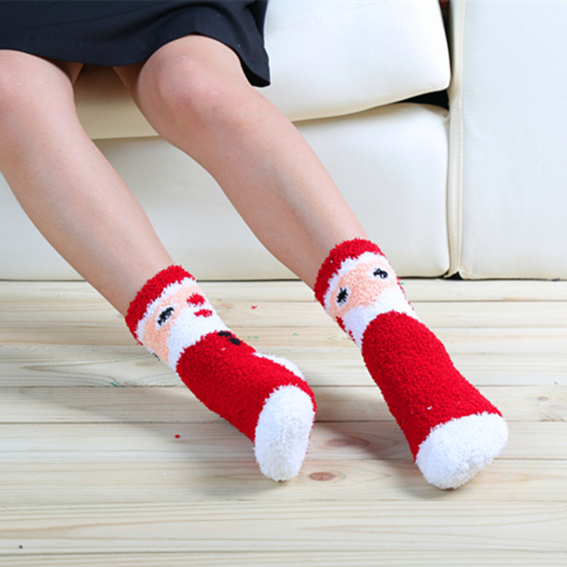 Women Winter Christmas Fuzzy Fluffy Socks Soft Cozy Warm Slipper Bed Socks For Xmas Gift 12pairs/lot