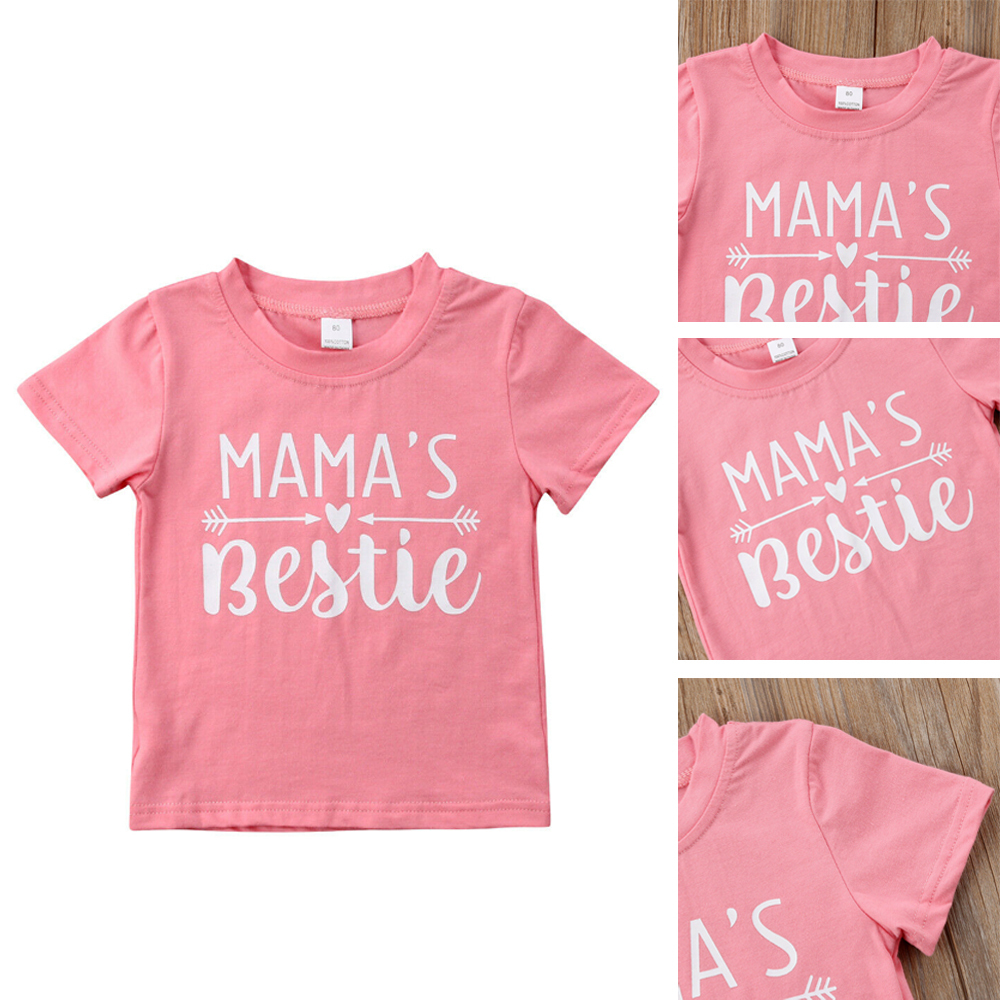 Summer Short T-shirt Outfits Kids Baby GirlMAMA'S Bestie Printing Simple Top, Blue
Summer Short T-shirt Outfits Kids Baby GirlMAMA'S Bestie Printing Simple Top, Blue