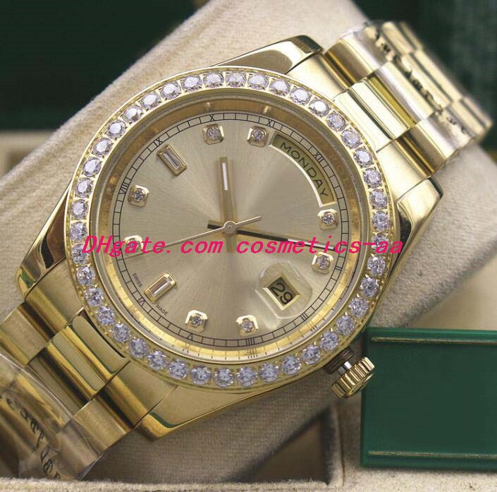 6 Style Luxury Watches Mens Gold Dial Diamond Bezel 118348 218206 Watch CHEST 41mm Automatic Fashion Men's Watch Wristwatch, Slivery;brown
6 Style Luxury Watches Mens Gold Dial Diamond Bezel 118348 218206 Watch CHEST 41mm Automatic Fashion Men's Watch Wristwatch, Slivery;brown