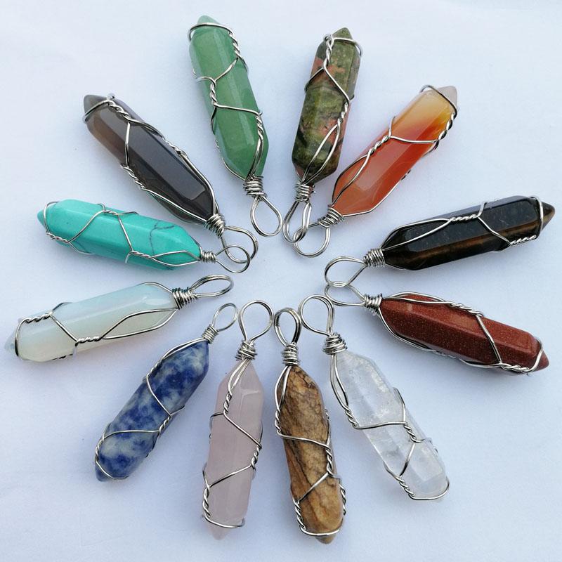 Natural mixed Stone Pendant for Necklace charm Handmade Wire Jewelry Quartz Crystal Tiger Eye Rose Stone Pendants 24pc
Natural mixed Stone Pendant for Necklace charm Handmade Wire Jewelry Quartz Crystal Tiger Eye Rose Stone Pendants 24pc
