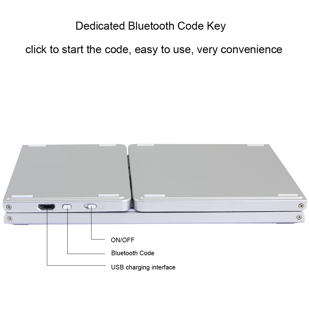Mini Bluetooth Folding Keyboard With Touchpad Wireless Foldable Keyboard Three Folding Gaming Keys board For mobile Phone Tablet PC Laptop