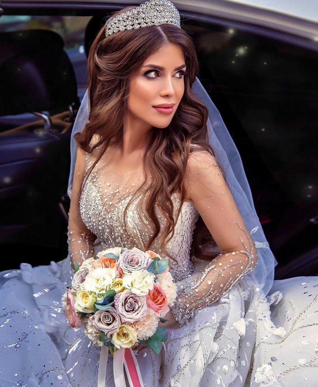 2020 Arabic Luxury Wedding Dresses Lace 3D Floral Appliqued Beads Long Sleeve Country Wedding Dress A Line Custom Made Vestidos De Novia