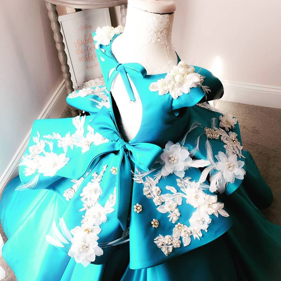 vintage style satin flower girl gowns featuring delicate pearl embellishments girls wedding attire pageantry wear f054