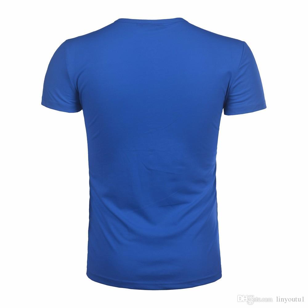 2020 New T-Shirt men Button Short Sleeve Fitness top Cotton and Polyester Pollover V Neck Collar tshirt men in Six Colour Size S-2XL