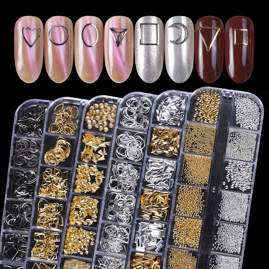 12 Grids Metal Rivet Nail Art Decoration Studs Mix Style Stars Moon Gold Silver Strass Jewelry DIY 3D Charms Accessories
12 Grids Metal Rivet Nail Art Decoration Studs Mix Style Stars Moon Gold Silver Strass Jewelry DIY 3D Charms Accessories
