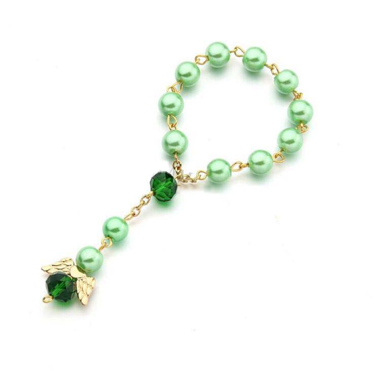 Angel pendant beaded bracelet Catholicism infant baptism supplies religion wedding gifts rosary bracelet charm bracelet Religious jewelry