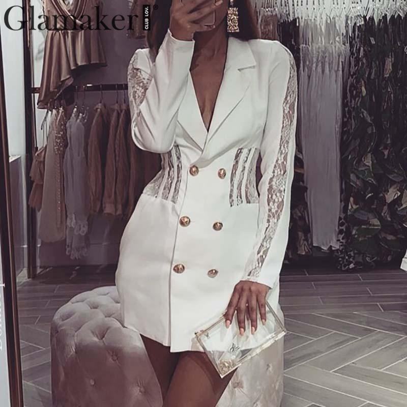 Glamaker Sexy patchwork blazer dress Women white double-breasted summer short dress Female elegant spring party bodycon, Black;gray
Glamaker Sexy patchwork blazer dress Women white double-breasted summer short dress Female elegant spring party bodycon, Black;gray