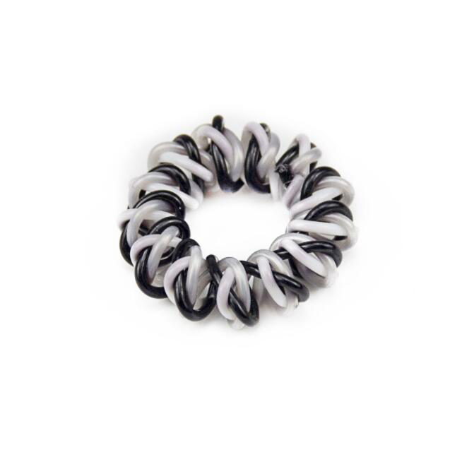 Women Girls Colorful Rainbow Spiral Hair Ties Rope Telephone Wire Plastic No Crease Coil Thickened Scrunchies Free Shipping