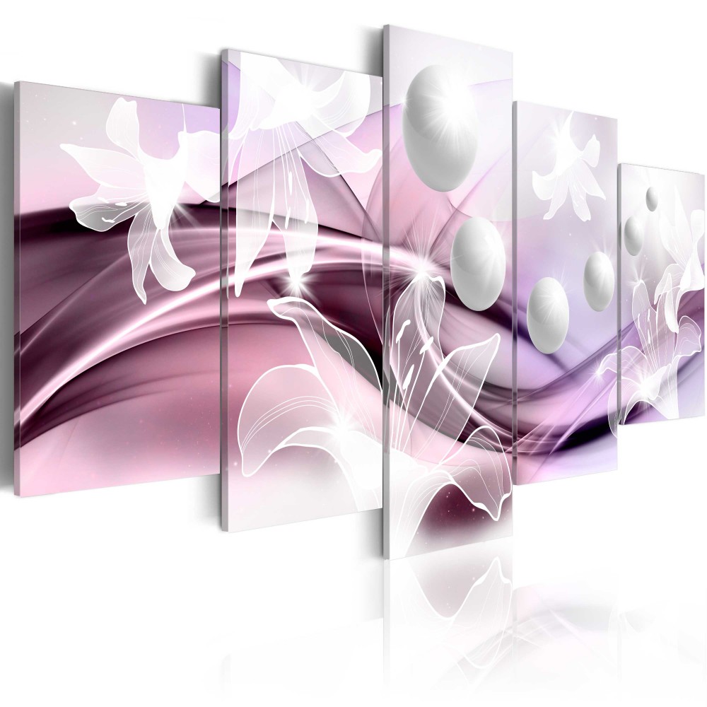 ( No Frame ) Canvas Print Modern Abstract Floral Flower Lily Painting Home Decoration, Choose Color & Size