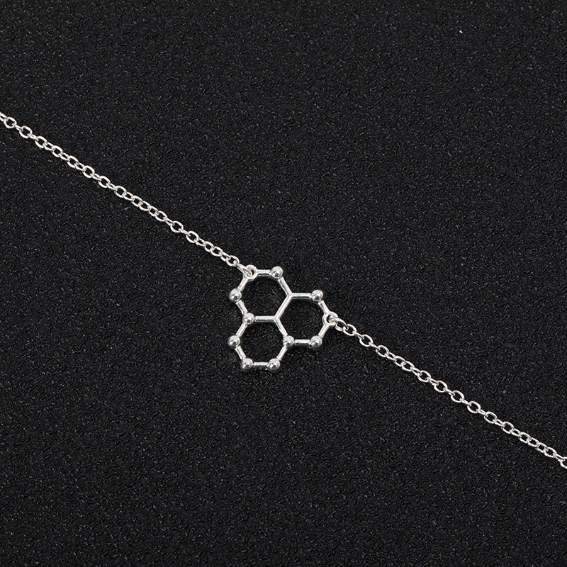 5PCS Ice Hydro Water H2O Molecule Structure Bracelet Geometric Science Chemistry Hormone Formula Dopamine Molecular Bracelets Bangles