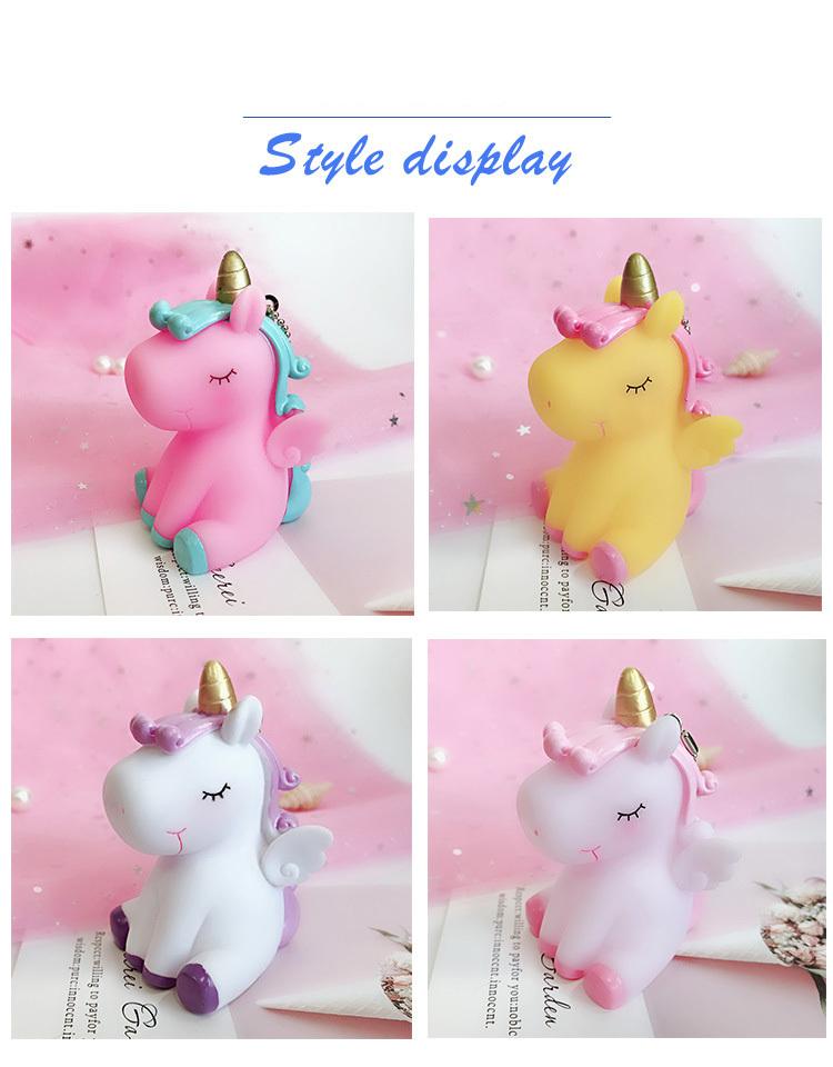 6pcs/Lot Cute Animal Unicorn Keychain For Women Girl Bag Charms Ornament Phone Key Chain Bag Decoration Car Keyring Porte Clef
