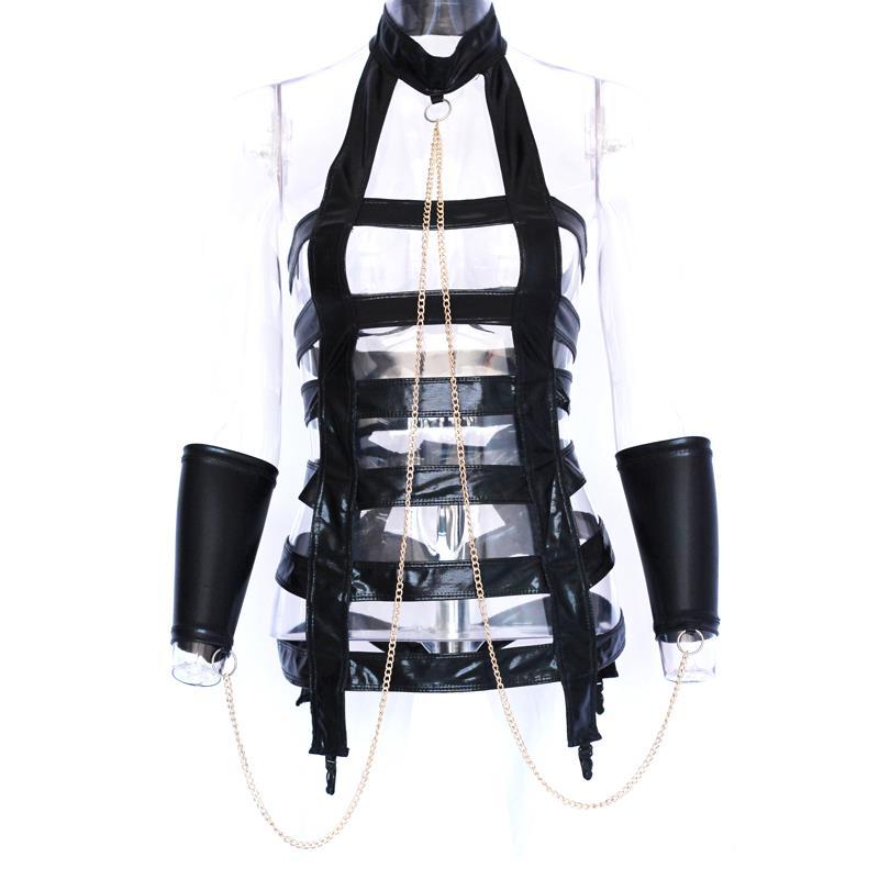 Sexy Women Fetish Leather Latex Lingerie Black Teddy Cross Bundle Underwear Bodysuit Body Chain Restraint Maid Bondage Catsuit LY191222
Sexy Women Fetish Leather Latex Lingerie Black Teddy Cross Bundle Underwear Bodysuit Body Chain Restraint Maid Bondage Catsuit LY191222