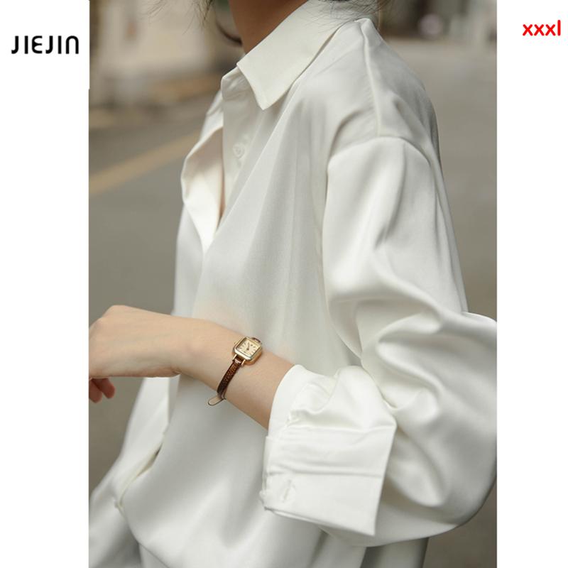 Women Long Sleeves Satin Blouse Vintage Femme V Neck Street Shirts Elegant Imitation Silk Blouse Female Casual Loose Satin, Beige
Women Long Sleeves Satin Blouse Vintage Femme V Neck Street Shirts Elegant Imitation Silk Blouse Female Casual Loose Satin, Beige
