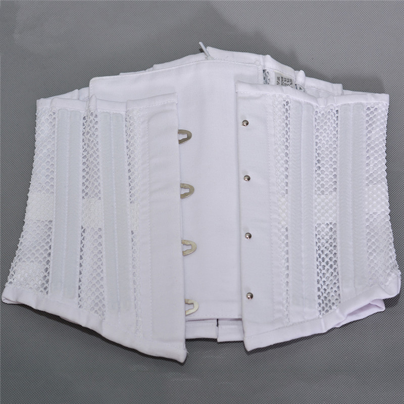 Short Torso 24 Spiral Steel Boned Padded Mesh Waist Trainer Body Shaper Underbust Corset Women Slimming Belt Black White XS-3XL