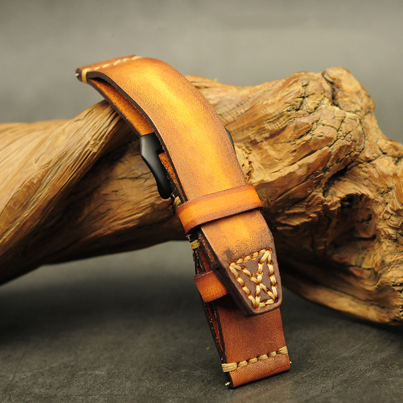 Onthelevel Vintage Pilot Watch Strap Double Layer Leather Handmade Watchband 18mm 20mm 22mm 24mm Wrist Band #e Y19052301