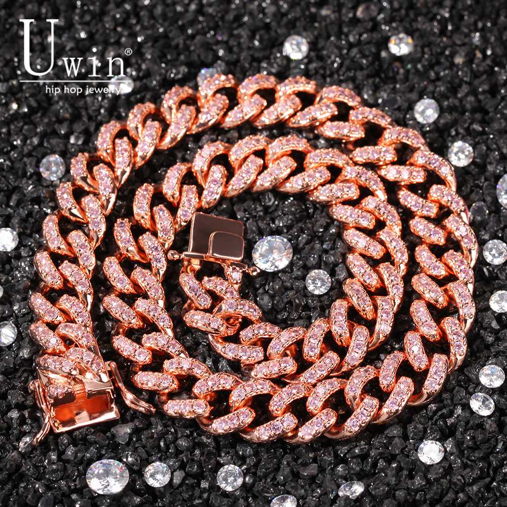 Uwin 12mm RoseGold And Pink Cuban Chain Prong Iced Out Necklace Bling Bling Full Iced Out Men HipHop Jewelry For Gift
Uwin 12mm RoseGold And Pink Cuban Chain Prong Iced Out Necklace Bling Bling Full Iced Out Men HipHop Jewelry For Gift