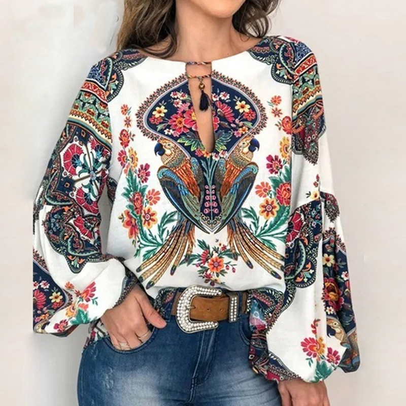 2019 Boho Blouse Floral Print Lantern Sleeve Shirt Sexy Lace-up Tassel O Neck Women Tops Spring Summer Chic Blouses 5XL, Yellow
2019 Boho Blouse Floral Print Lantern Sleeve Shirt Sexy Lace-up Tassel O Neck Women Tops Spring Summer Chic Blouses 5XL, Yellow