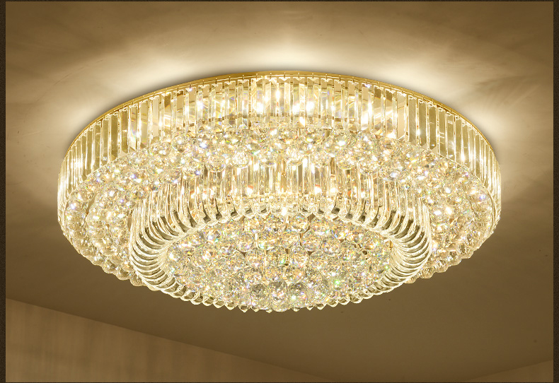 LED Modern Crystal Ceiling Lights Fixture European Shining 3 White Color Dimmable Ceiling Lamp with Remote Controller Home Indoor Lighting