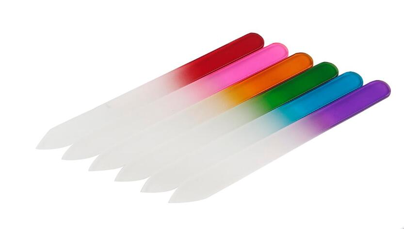 Colorful Glass Nail Files Durable Crystal File Buffer NailCare Art for Manicure UV Polish Tool