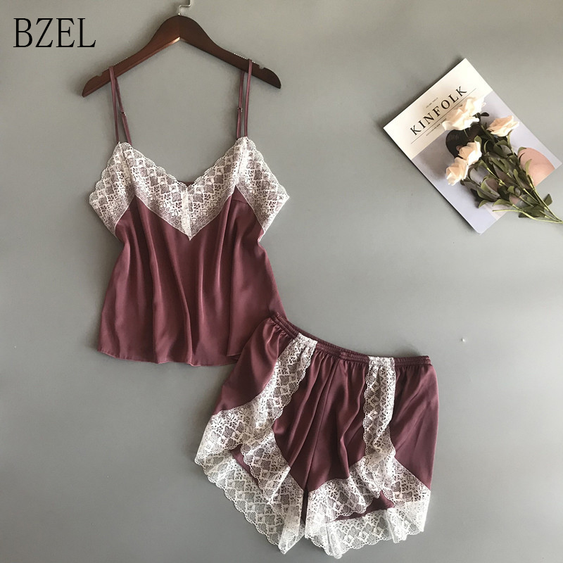 BZEL New Pajamas Sets Sexy Lace Pyjamas For Women V-neck Pijama Femme Summer Sleepwear Satin Nightwear Lingerie Female Underwear, Pink
BZEL New Pajamas Sets Sexy Lace Pyjamas For Women V-neck Pijama Femme Summer Sleepwear Satin Nightwear Lingerie Female Underwear, Pink