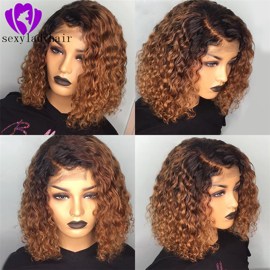 Free shipping New ombre wine red Lace Front Wig Short kinky curly For black Women cosplay partystyle synthetic Hair Wigs
