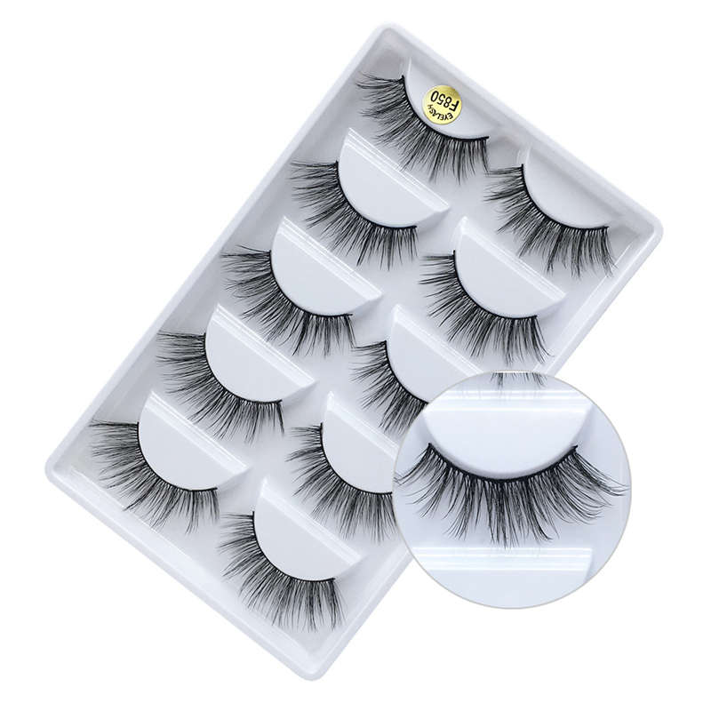3D mink false eyelashes makeup natural slenderness 5 pairs in set soft eyelashes made by pure hand 100sets/lot DHL free