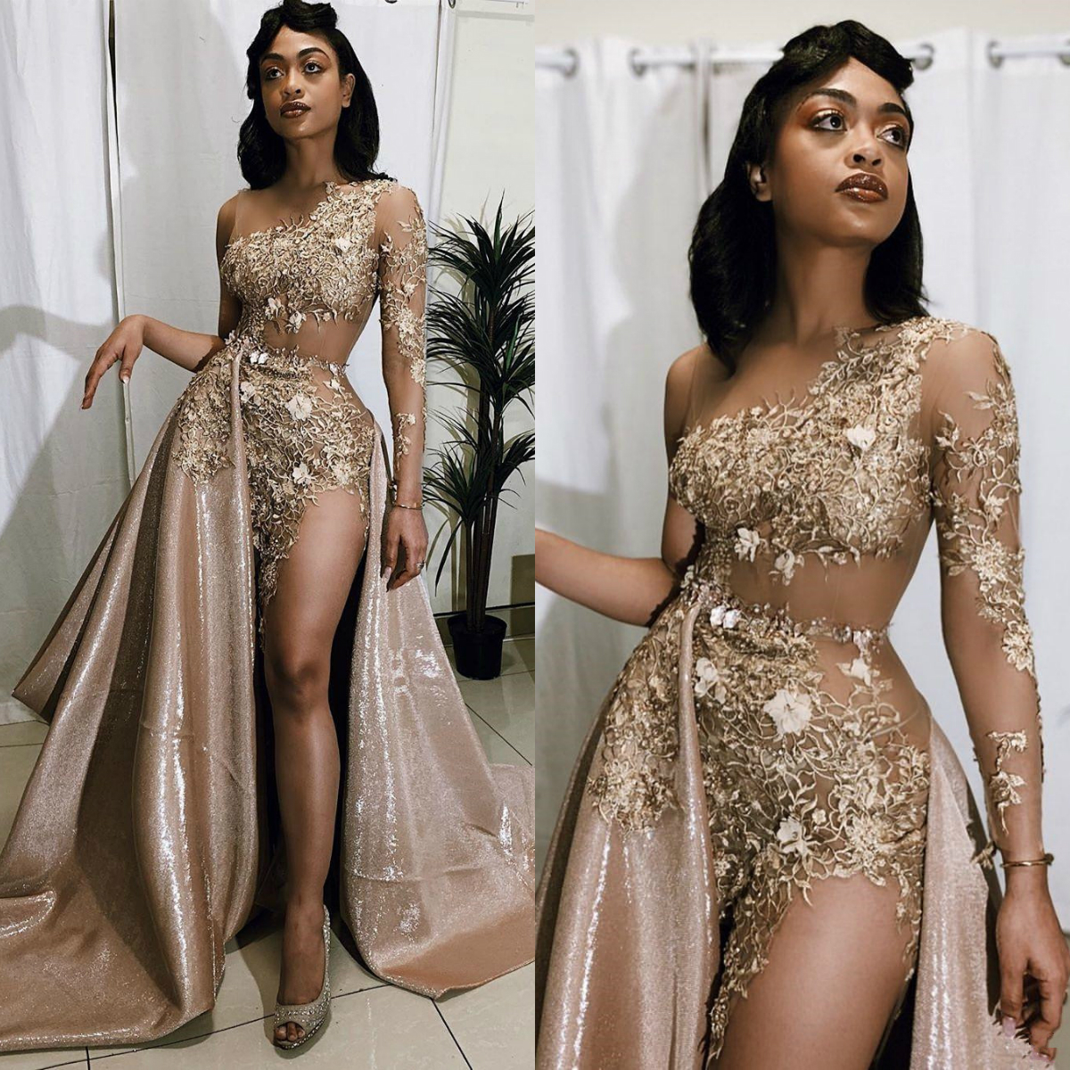 Side Split 2020 Prom Dresses Sexy Arabic Gold Lace Beaded Long Sleeve Evening Wear Party Gown Robe De Soiree
Side Split 2020 Prom Dresses Sexy Arabic Gold Lace Beaded Long Sleeve Evening Wear Party Gown Robe De Soiree