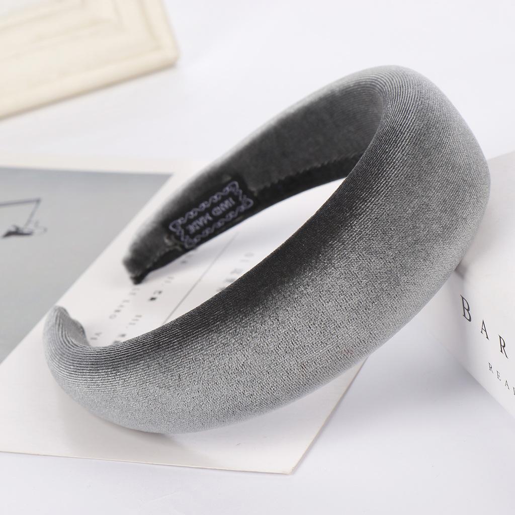 16 Colors Women Padded Wide Sponge Headband Glitter Velvet Sweet Candy Color Hair Hoop Vintage Party Stretchy Thick Headpiece