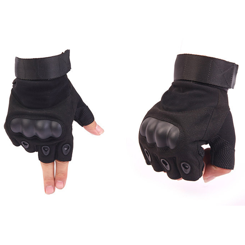 Fashion-men and women sports half-finger gloves tactical gloves Army Fighting slip joint carbon fiber shell