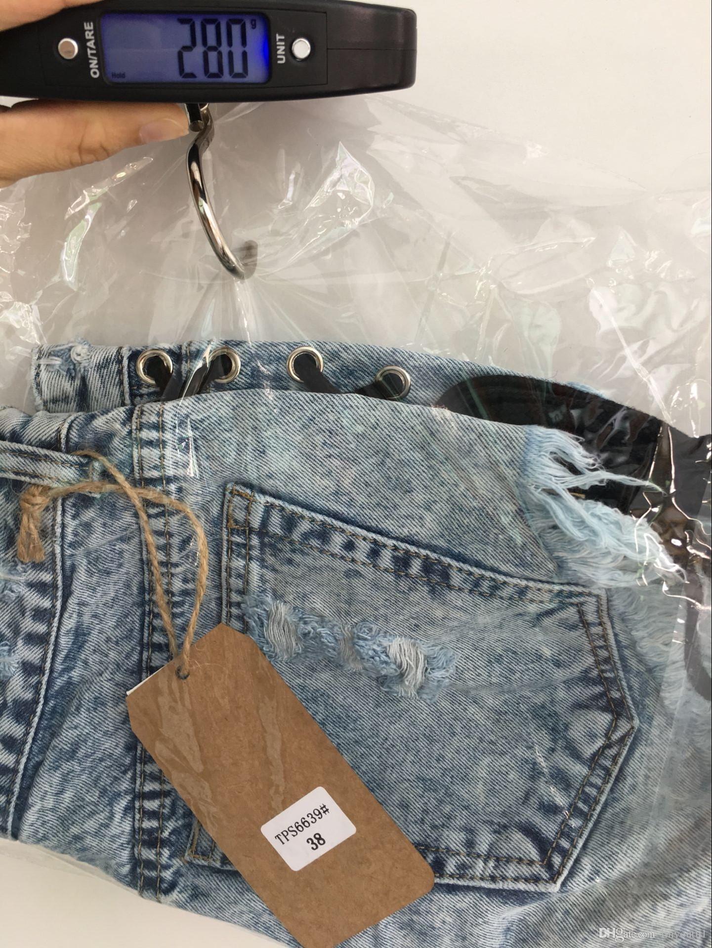 2020 Summer Denim Shorts Women Feminino Ripped High Waist Mini Shorts Solid tassel Hole Short Women Sexy Bandage Jeans