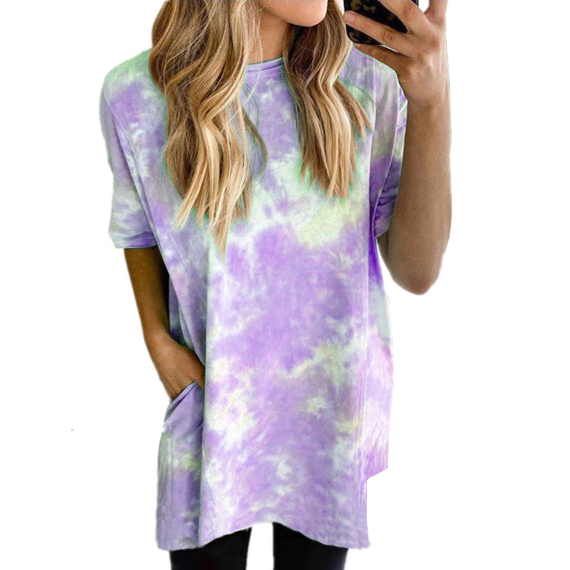 Summer Pocket Pullover Tops Women Casual Short Sleeve Loose Long T-Shirts Fashion Female Print Plus Size Top Camisas Mujer -5XL, Sky blue
Summer Pocket Pullover Tops Women Casual Short Sleeve Loose Long T-Shirts Fashion Female Print Plus Size Top Camisas Mujer -5XL, Sky blue