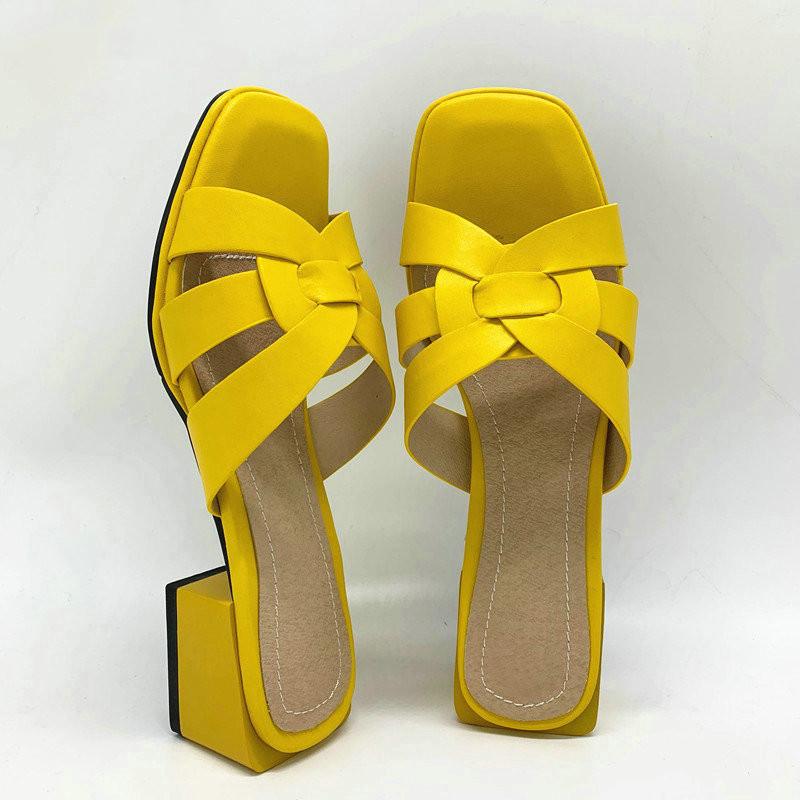 Women Slippers Pu Leather 4.2cm Square Heels Slipper Open Toe Women Sandals Pink Blue Yellow Ladies Casual Shoes Woman, Beige
Women Slippers Pu Leather 4.2cm Square Heels Slipper Open Toe Women Sandals Pink Blue Yellow Ladies Casual Shoes Woman, Beige