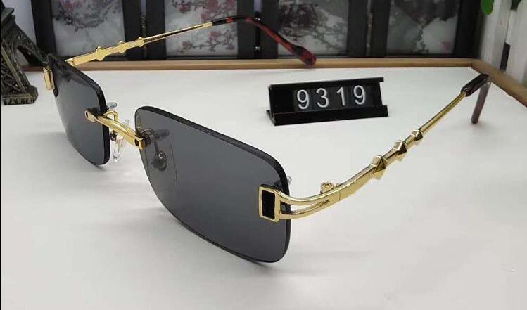 New Fashion Men Optical Frame Glasses Rimless Gold Metal Buffalo Horn Eyewear Clear Lenses Sunglasses occhiali lentes Lunette De Soleil