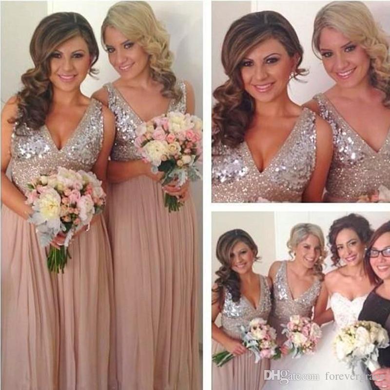 2019 Sequins Chiffon V Neck Long Bridesmaid Dress Sparkly A Line Maternity Formal Maid of Honor Gown Plus Size Custom Made
2019 Sequins Chiffon V Neck Long Bridesmaid Dress Sparkly A Line Maternity Formal Maid of Honor Gown Plus Size Custom Made