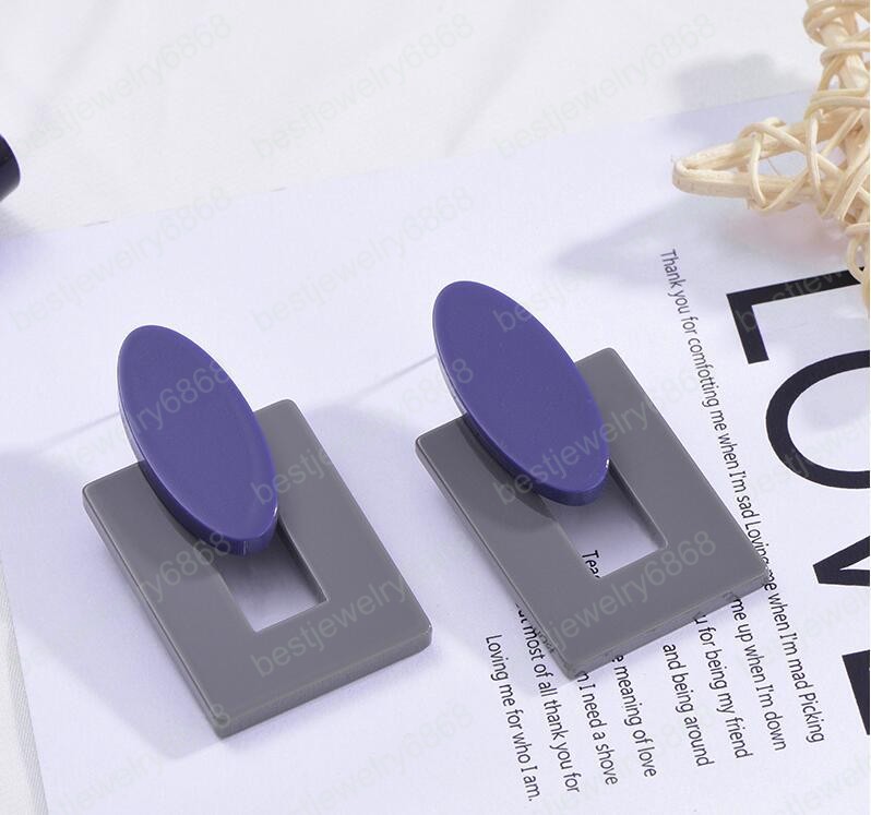 New Style Fashion Big Resin Drop Earrings For Women New Acetic Acid Large Korea Square Earrings Trendy Geometric Jewelr
