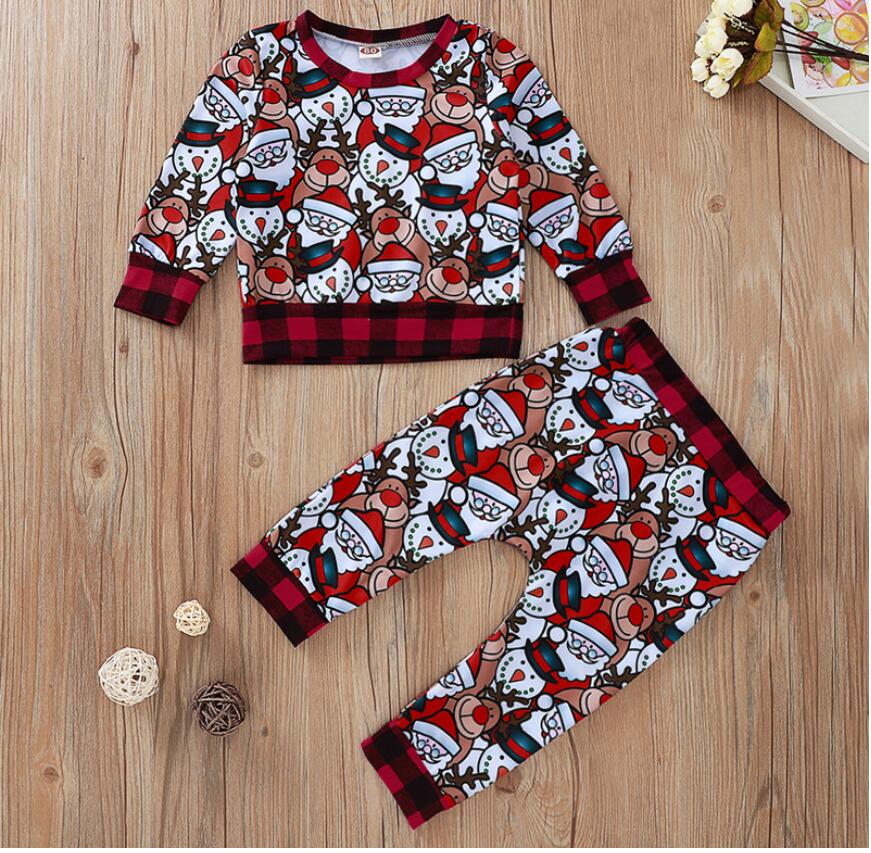 Baby Long Sleeve Christmas Milu Deer Hoodies Set Girl Boy Lattice Santa Clause Print Suits Kids Clothes Two Pieces ZHT 318, As picture
Baby Long Sleeve Christmas Milu Deer Hoodies Set Girl Boy Lattice Santa Clause Print Suits Kids Clothes Two Pieces ZHT 318, As picture