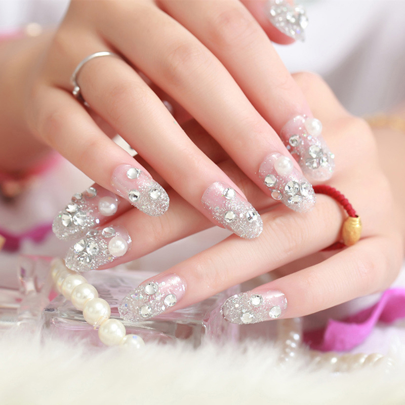 24PCS Women False Nails Color Jump Crystal Pearl Fake Nail Tips Blue White Full Nail Tips Manicure Artificial Finger Decor
24PCS Women False Nails Color Jump Crystal Pearl Fake Nail Tips Blue White Full Nail Tips Manicure Artificial Finger Decor