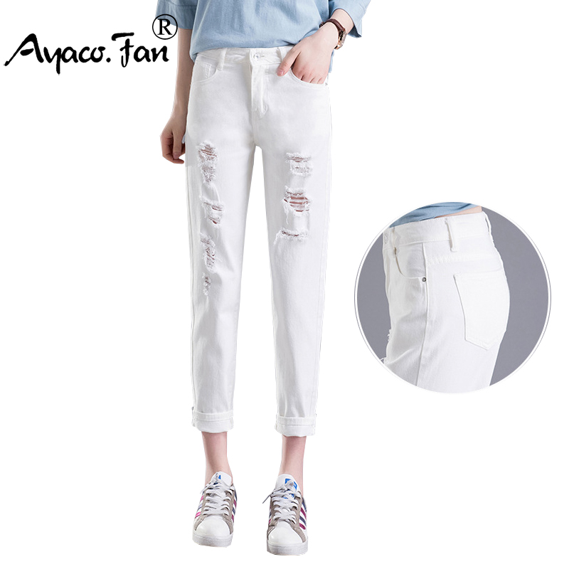 2019 Womens Jeans Loose Boyfriend Holes Ripped Black Jeans for Women Ladies Harajuku Solid Pantalon Femme Stretch Trousers, White
2019 Womens Jeans Loose Boyfriend Holes Ripped Black Jeans for Women Ladies Harajuku Solid Pantalon Femme Stretch Trousers, White